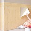 3D Wood Grain Self-Adhesive Wall Stickers: Soft, Anti-Collision Wallpaper for Bedroom Decor