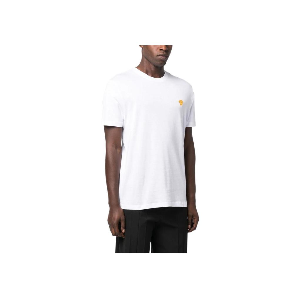 Versace Ss23 Medusa Head Embroidered Casual Short Sleeve T-Shirt Men Tops White 1008481-1A06063-1W000