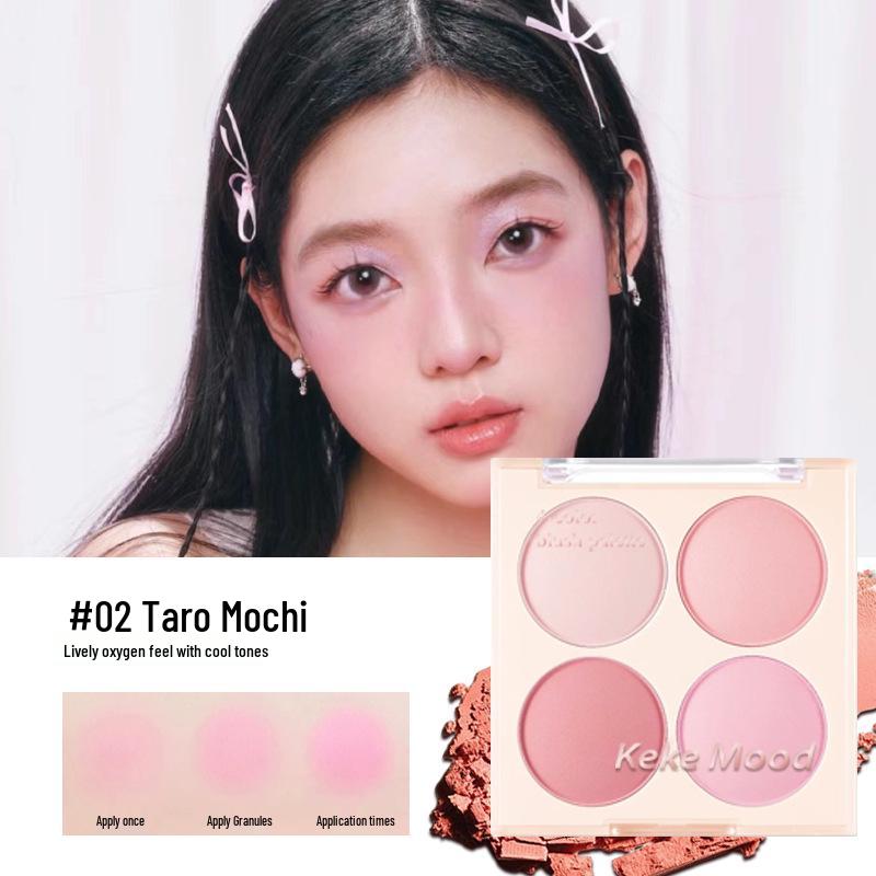 Keke Mood 4-цветная матовая палетка румян, хайлайтера и контуринга для женщин