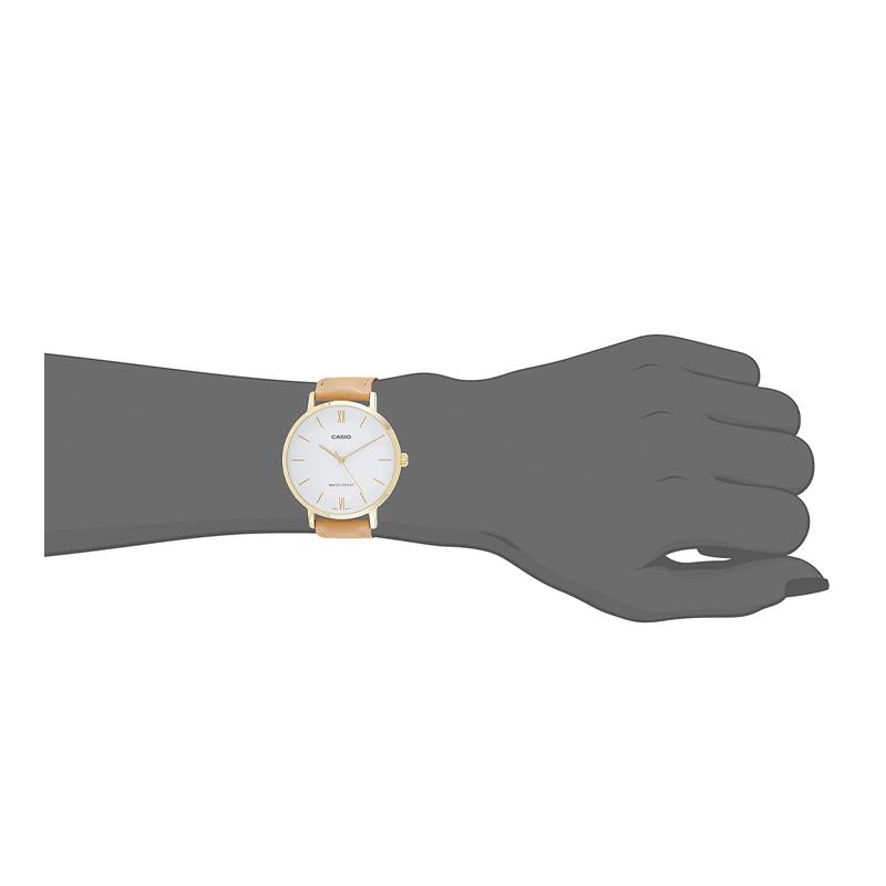 Casio STANDARD Series Simple Business Belt Fashion Quartz Movement Leather Strap Japanese and Korean Watch Women's Watch White Dial LTP-VT01GL-7B