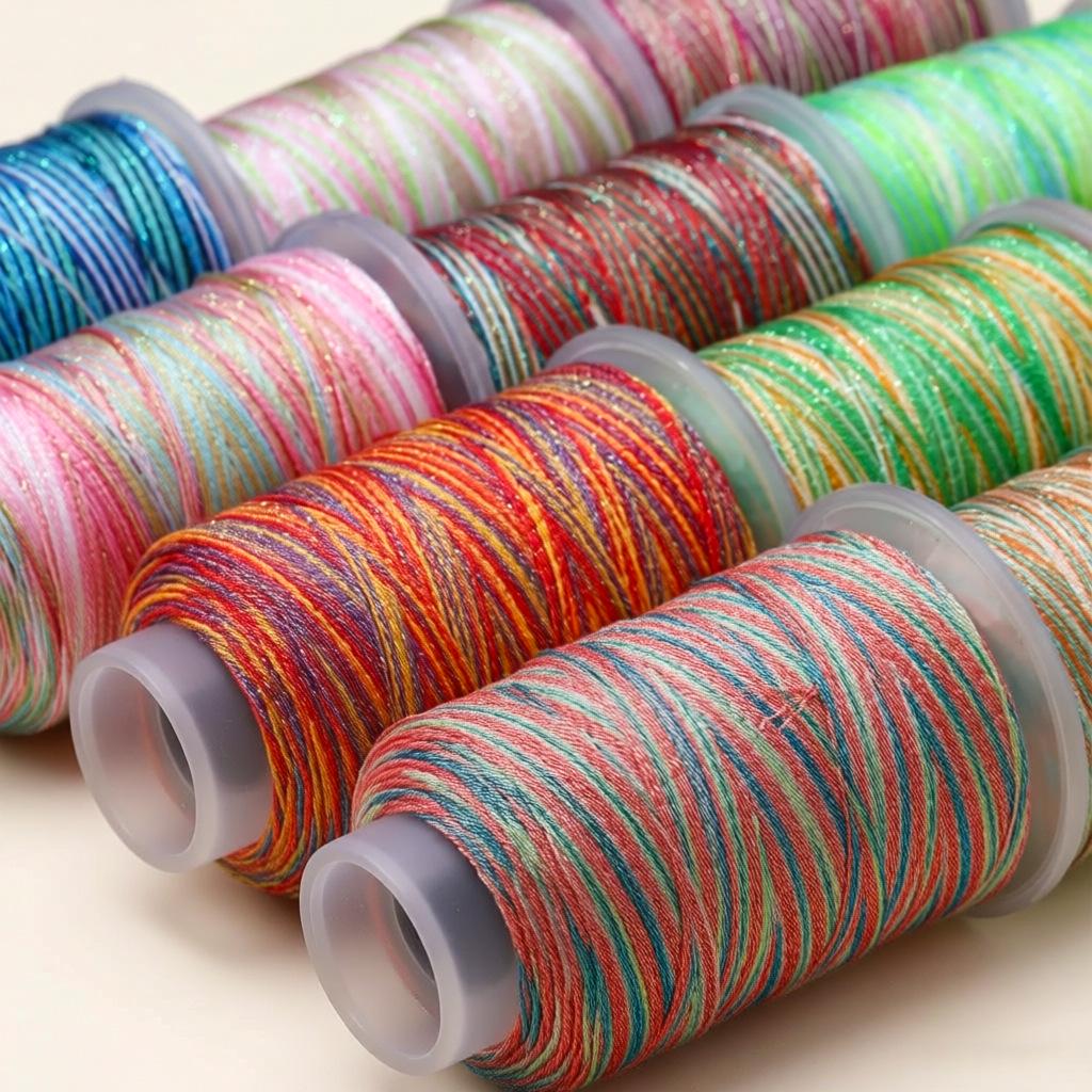 Starry Sky Gradient Yarn: 6-Strand Purple Illusion Tassel for DIY Bracelet & Handmade Weaving Accessories.