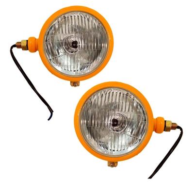 Conjunto de Faróis de Trator APSMOTIV Par – Lâmpadas 12V Serve para Ford ,Massey Ferguson,Case/IH ,David Brown, Oliver OC3 Dozer Carcaça Amarela