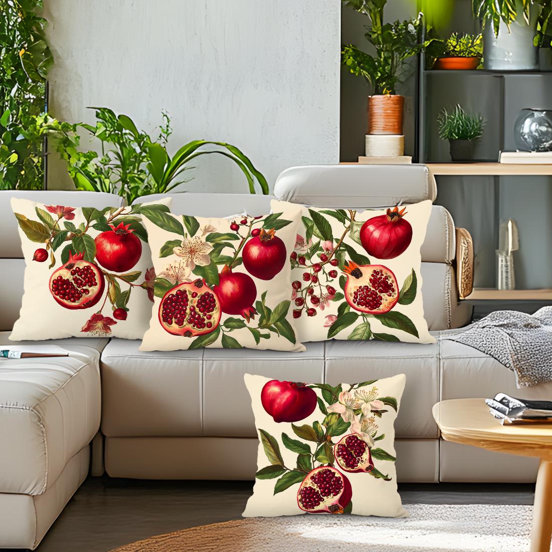 Monika Chen Unisex Pomegranate Pillowcase Bedroom Sofa Cushion Cover 100% Polyester Living Room Cushion Pillowcase Home Comfortable Decor