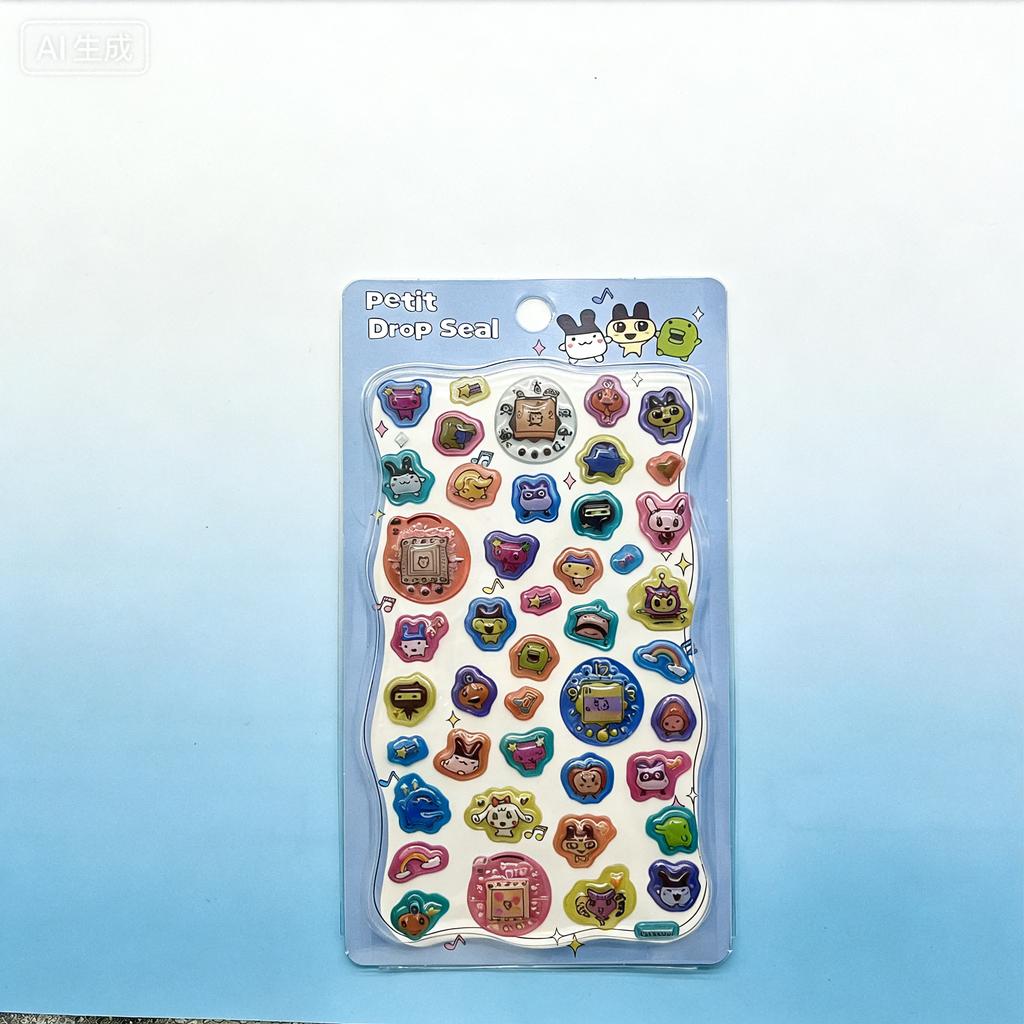 New Style Tamagotchi Sticker Cartoon Decorative Sticker Versatile Diy Nostalgic Digital Pet Theme Decoration For Gift