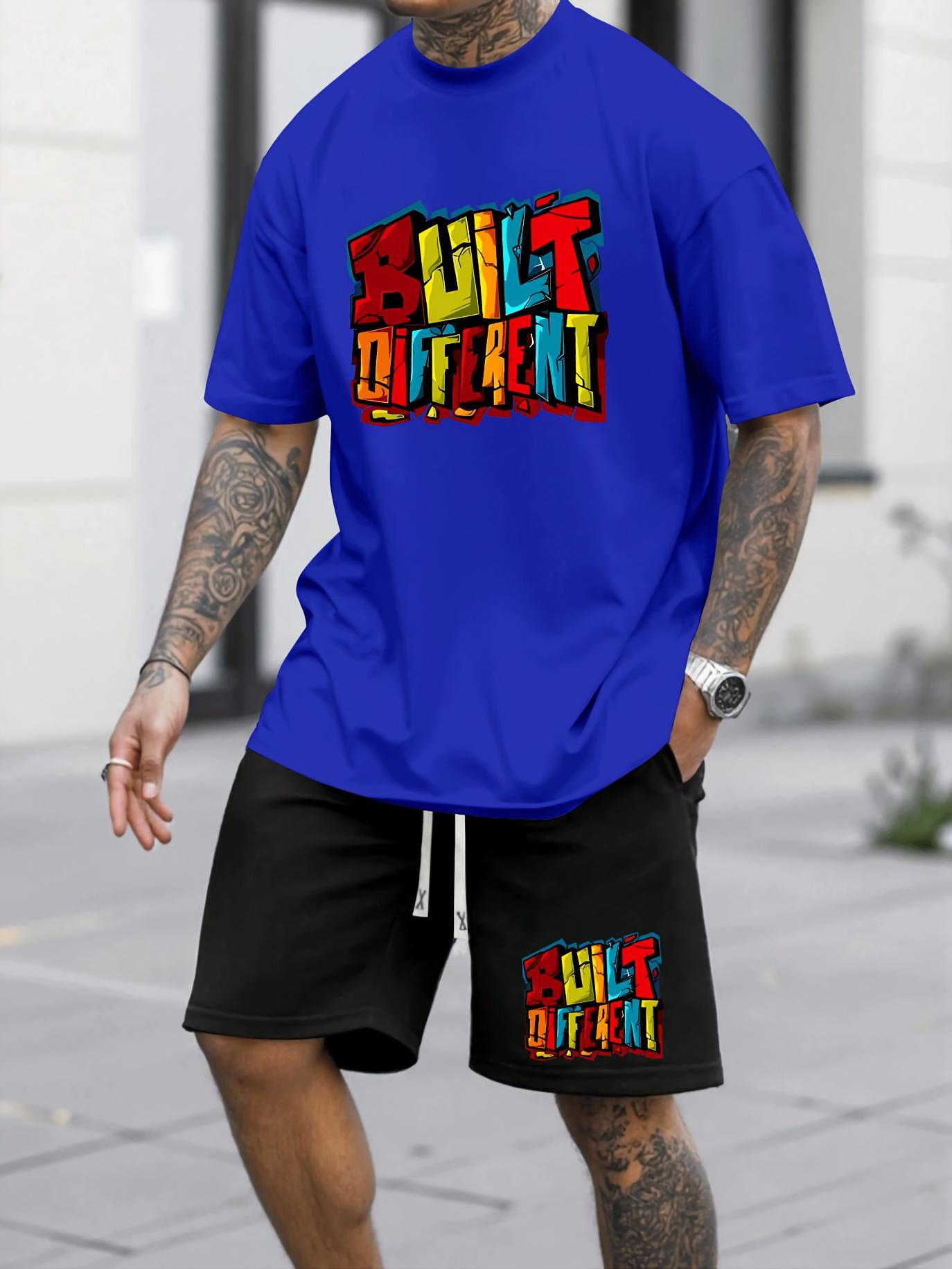 New summer fashion casual sports suit men s trendy short-sleeved running shorts suit S