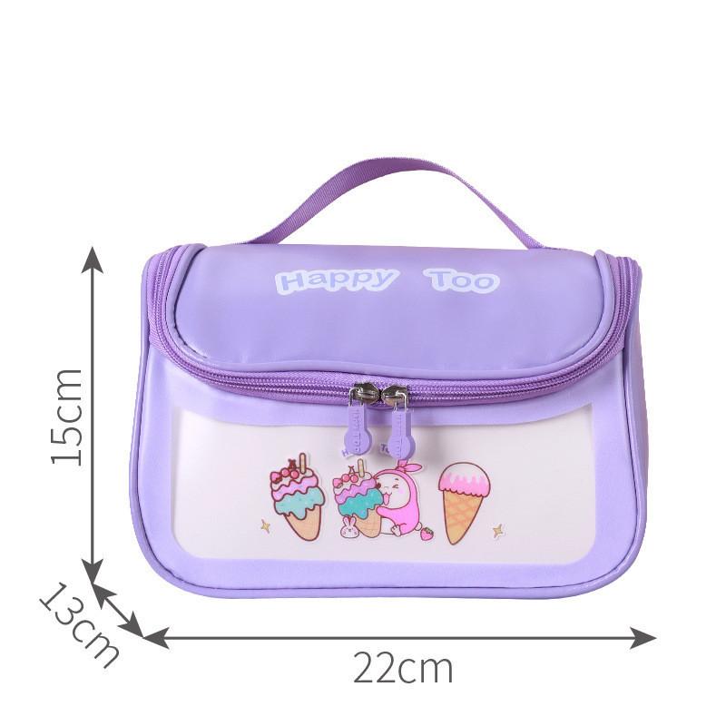 Latest Waiji Rabbit Waterproof Cosmetic Case Pvc Cartoony Travel Lovely Clear Wash Bag Bulk