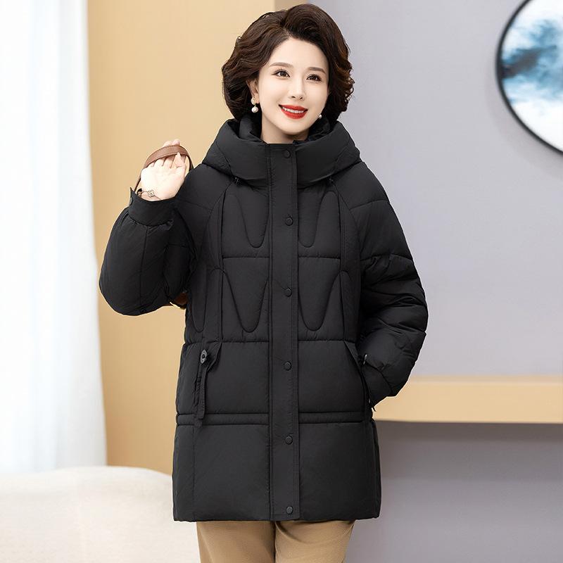 Winter clothes, hooded down cotton clothes, fashionable warmth, plus size plus size winter coats, middle-aged and elderly women's cotton clothes