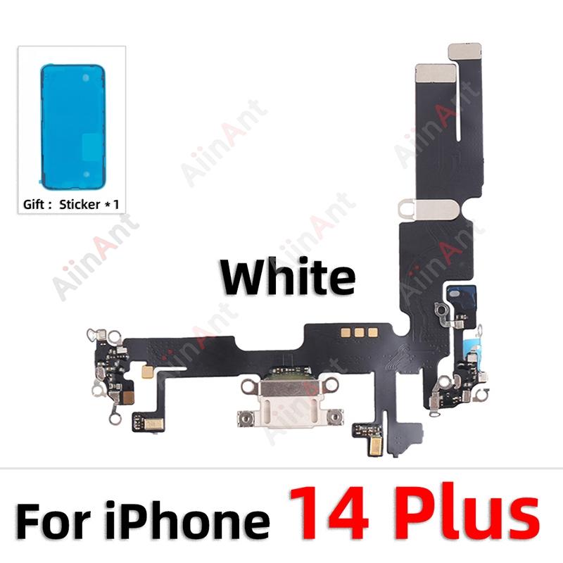 Waterproof Sticker + Flex For iPhone 15 14 Pro Max Plus mini Bottom USB Mic Dock Charger Connector Charging Port Flex Cable