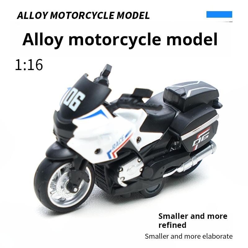 1:16 Scale Motorcycle Street Sport Bike Adv Motorcycle Simulation Die-Cast Model Collectible Ornament Toy Car Boys Pull Back