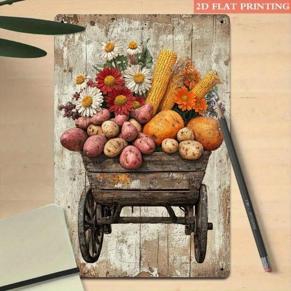 

Metal Wall Art Vtg Retro Farmhouse Harvest Vegetable Kitchen Decor