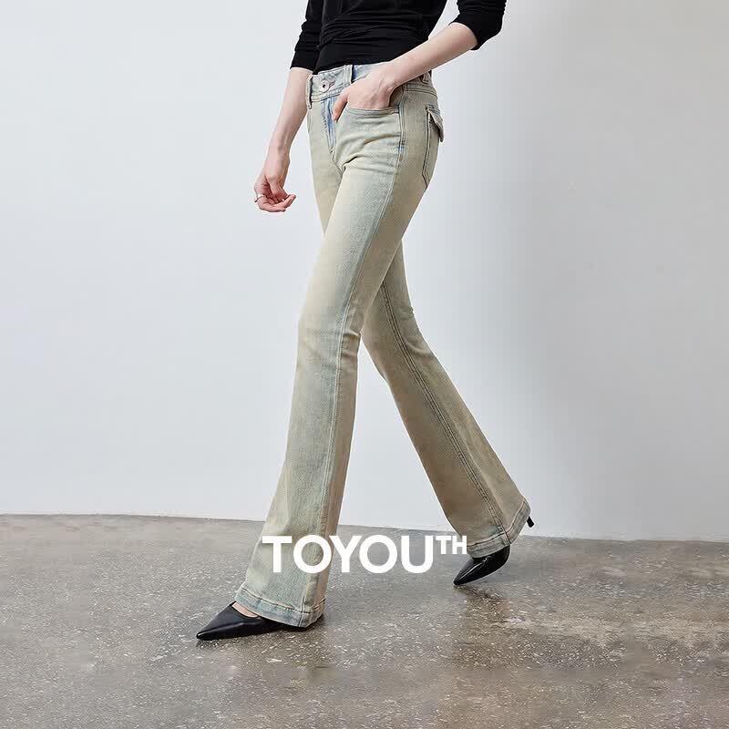 Chuyu Black Label Women s Retro Slim-Fit Stretch Low-Rise Bootcut Jeans 28