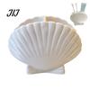 Small Item Storage Organizer Shell Shape Toothbrush Holder for Bathroom Countertop, 2 Compartments Waterproof Countertop Toothpaste Stand Desktop