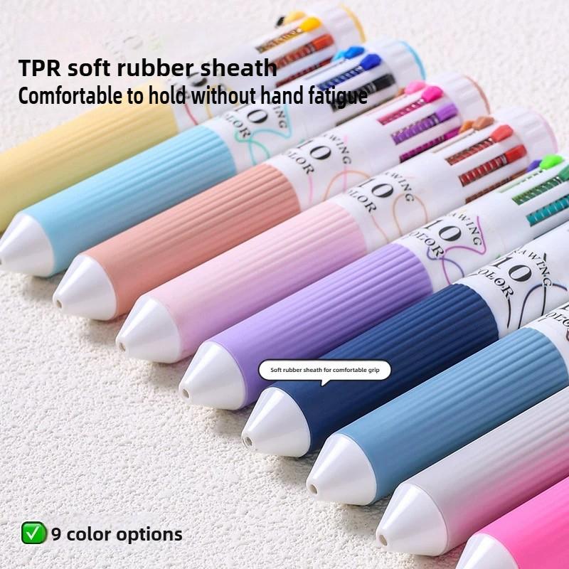 Languo 146/10 Color Ballpoint Pen 0.8mm Cartoon Soft Grip Press for Drawing Multicolor Writing Pen Office School Supplies