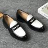 Mens Slip-On Loafer Shoes Comfortable Casual Flat Sole Rubber Outsole Round Toe British Style