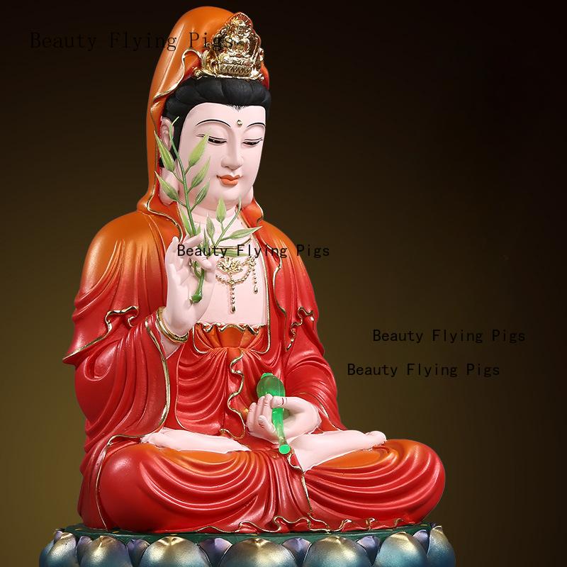 1pc Resin Guanyin Buddha Statue Ornaments Resin Crafts Feng Shui Decoration Living Room Home Decoration Pray for Auspiciousness