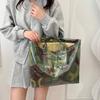 Women's PVC Tote Bag Floral Print Waterproof Fashion Shopping Bag