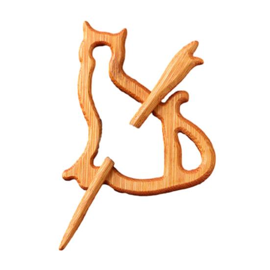 Wooden Animal Brooch Cute Dog Cat Sweater Pin Handcrafted Bird Rabbit Bear Turtle Scarf Brooch Pin for Sweaters Scarves Shawls