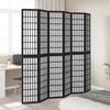 6 Piece Black Folding Screen Solid Paulownia Wood