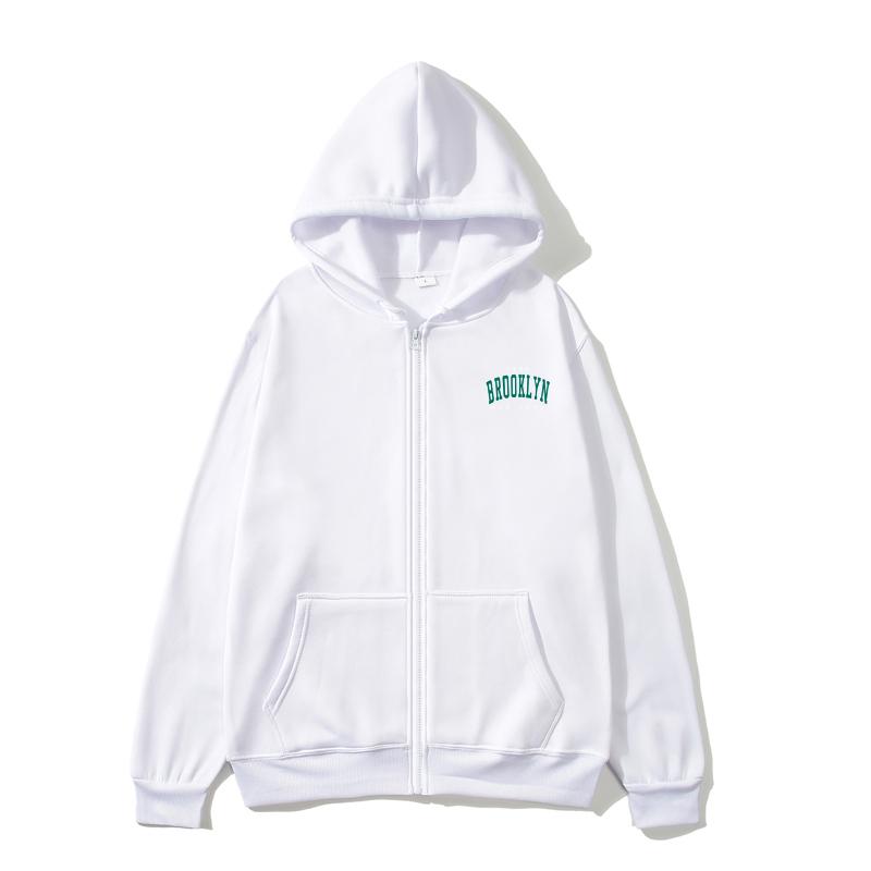 Brooklyn 1898 Zip Hoodie Oversized Hoodie Streetwear Damen Sweatshirt Damen Hoodie Tasche Langarm Brooklyn 1898 Zip Hoodie