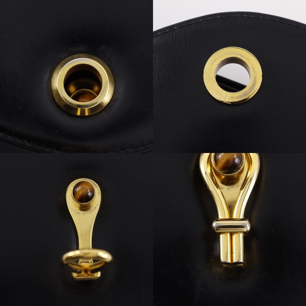 Gucci Old Gucci Shoulder Bag Vintage Black Calfskin Women Used