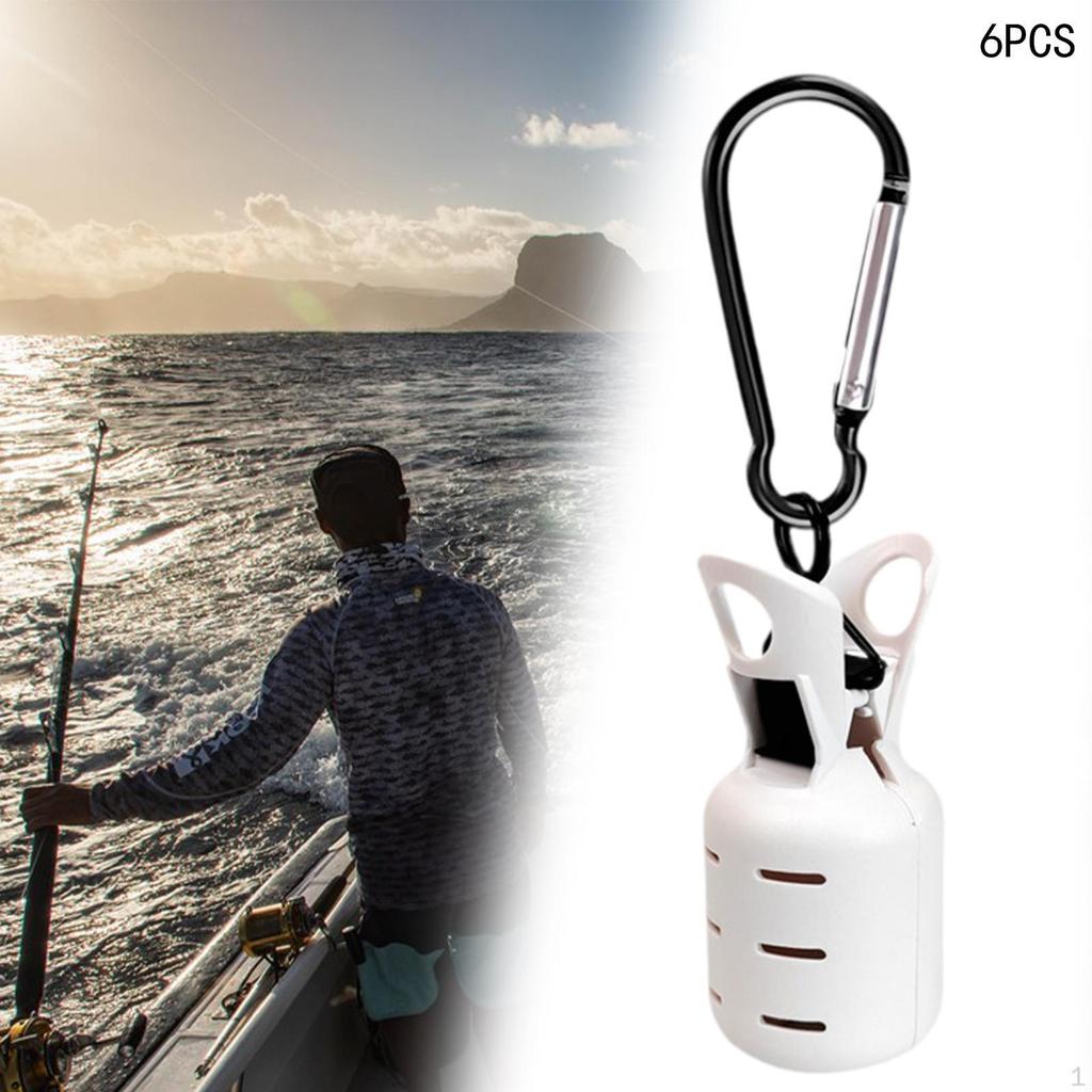 6 Fishing Hook Bonnets with Carabiners for Outdoor Use