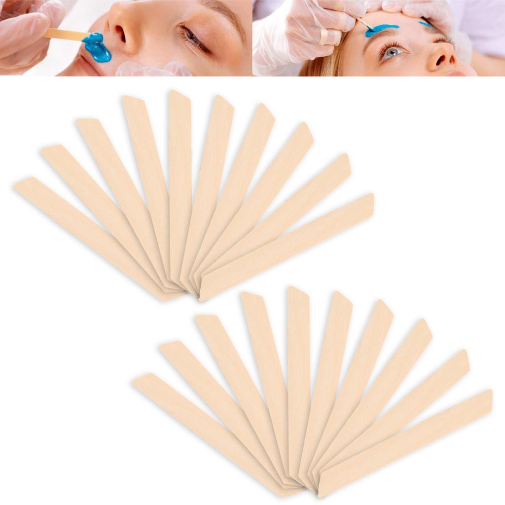 20pcs Quadrangle Shape Wooden Wax Sticks Wax Spatulas Applicator Hair Removal Tool
