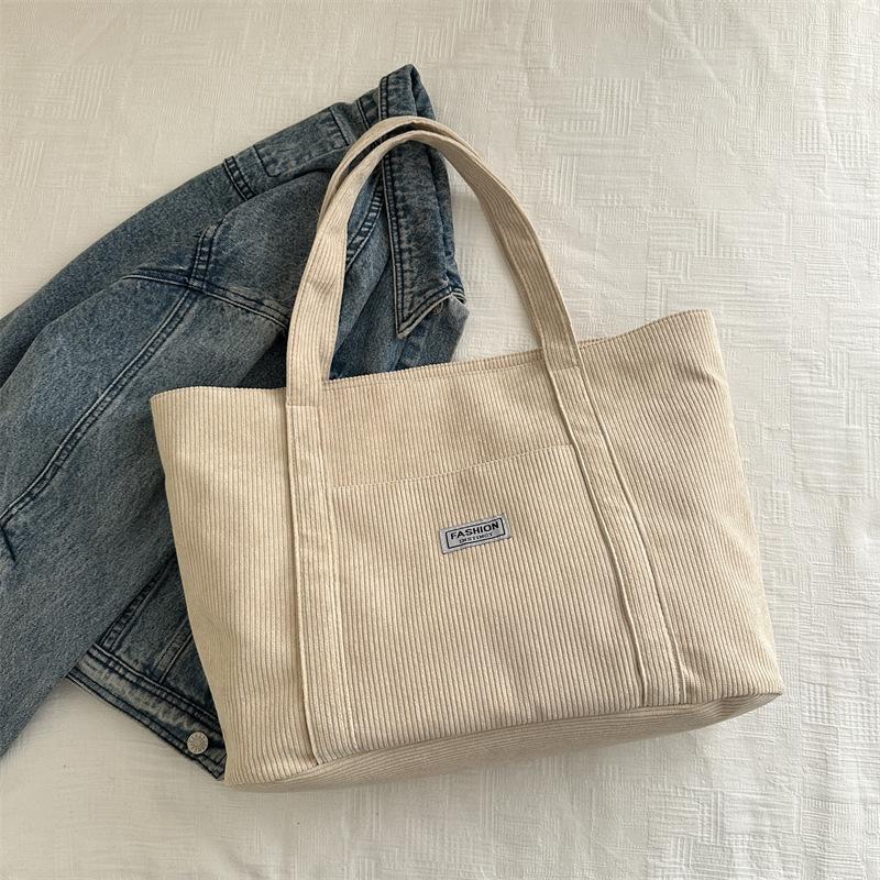 

Fashion velvet large-capacity tote bag 2025 new college student class shoulder bag hand carry commuter bag handbag хаки