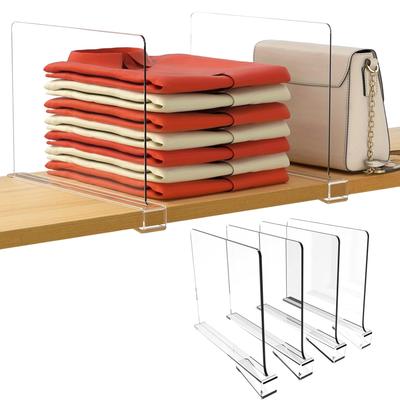 Transparenter Schrankregal für Kleiderschrank-Organizer Stoffteiler Schrank Bücherregal Trennwand Acryl-Teiler Regalteiler