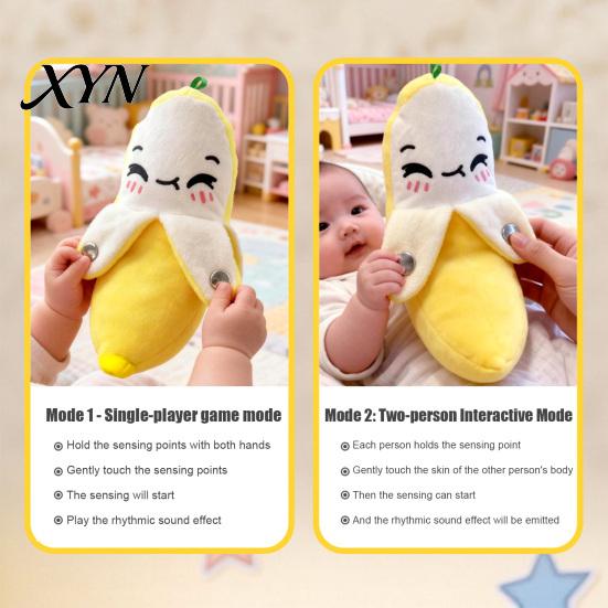 Music Melody Plush Interactive Toy for Kids, Banana Fruit Induction Toy, Musical Carrot Stuffed Animal Sensory Animal, Dual Mode Rhythm Game,