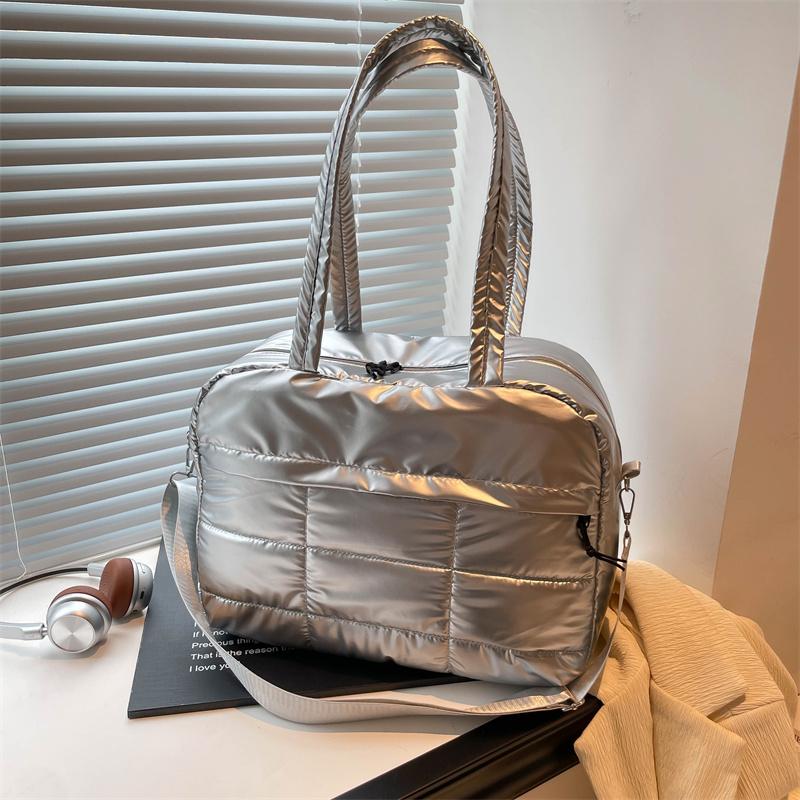 Genți de mână pentru femei Genți crossbody din nailon de culoare uni pentru femei Genți de umăr matlasate casual pentru femei pentru cumpărături, călătorii