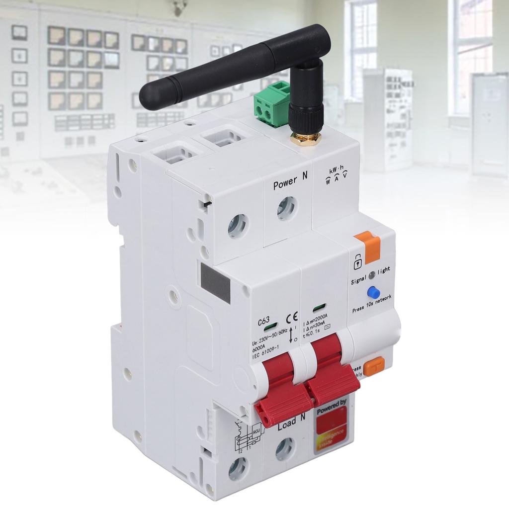 Smart Circuit Breaker WIFI 2P 63A APP Remote Control Metering Circuit Breaker for
