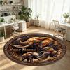 Wild Animals (103) Theme Round Crystal Velvet Rug Custom Name Text Personalized Floor Mat Home Decor Non Slip Crystal Carpet