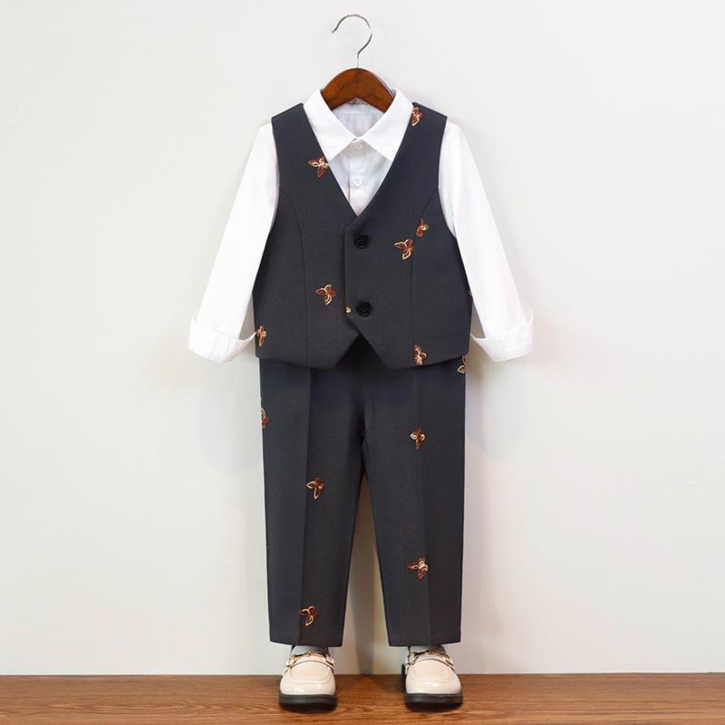 Children's Autumn/Winter Academy Style Suit Set for Boys and Girls - Formal Wear Skirt and Suit for Performances