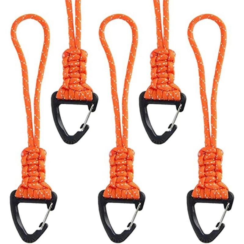 Paracord Keychain Lanyard Metal Triangle Buckle Outdoor Survival Camping Plastic Clip High Strength Backpack Hanging Carabiner