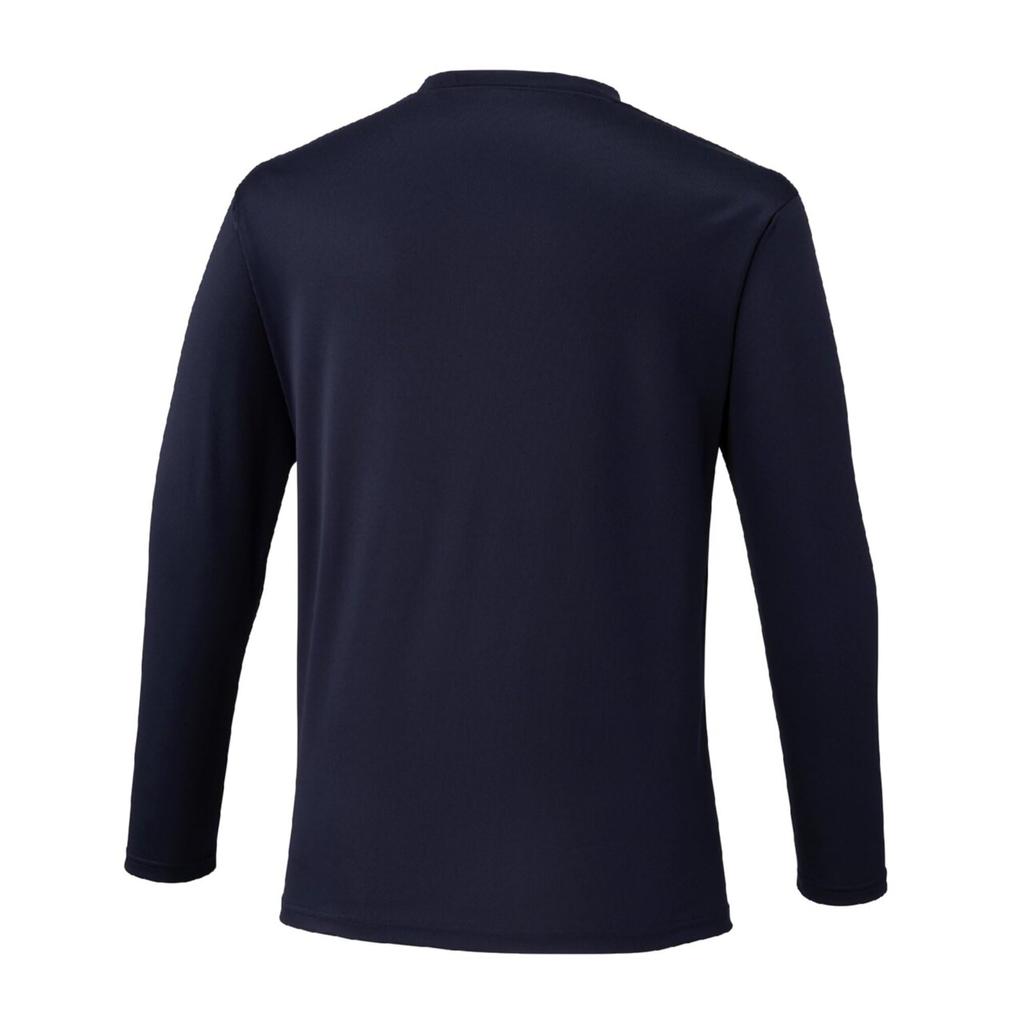Tennis Wear Long Sleeve Practice Baritone Size 62JAC540 T-Shirt, Moisture-Wicking, Quick-Drying, Unisex, Blue, L,