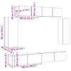 6 Piece TV Cabinet Set Sonoma Oak Effect Particleboard