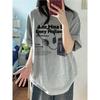 Pure cotton large size American oversize short-sleeved t-shirt women's new design niche printed top