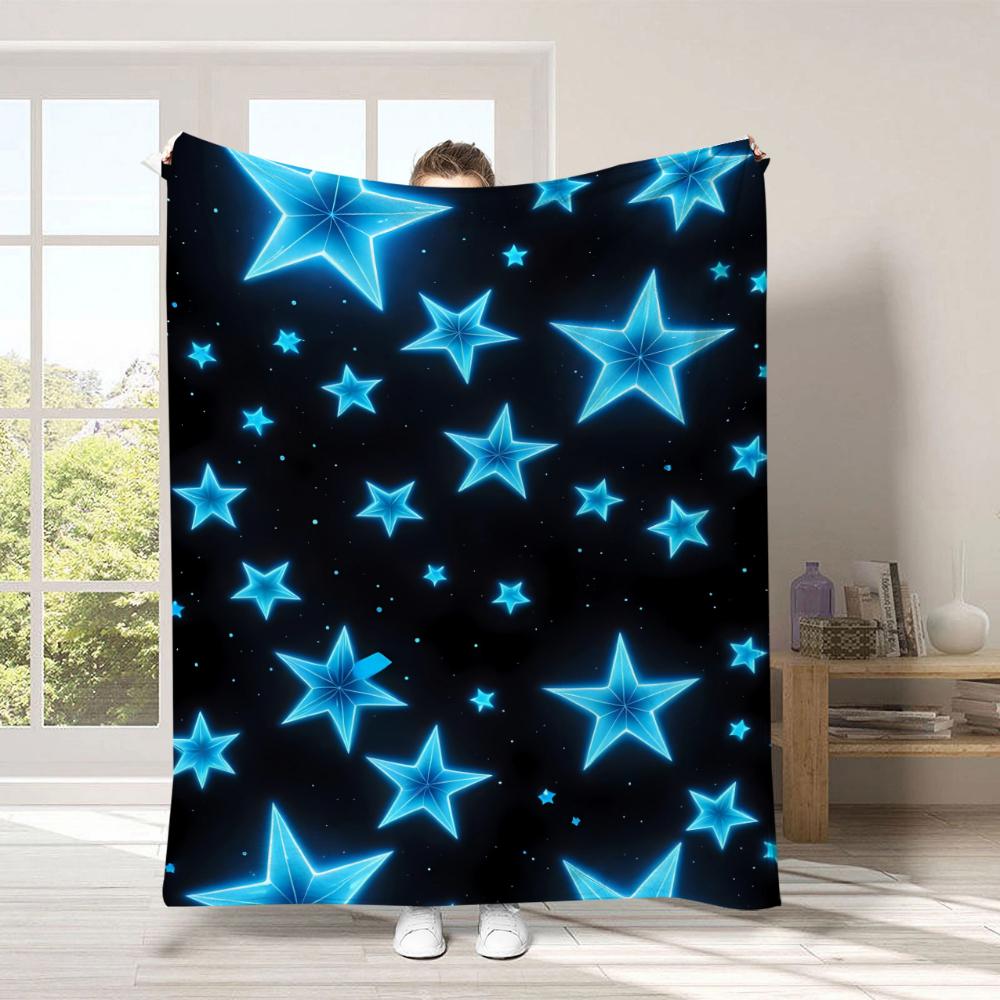 Tiny Rainbow Glitter Star Throw Blanket For All Indoor Space Birthday Anniversary Star Blessing Party Gift