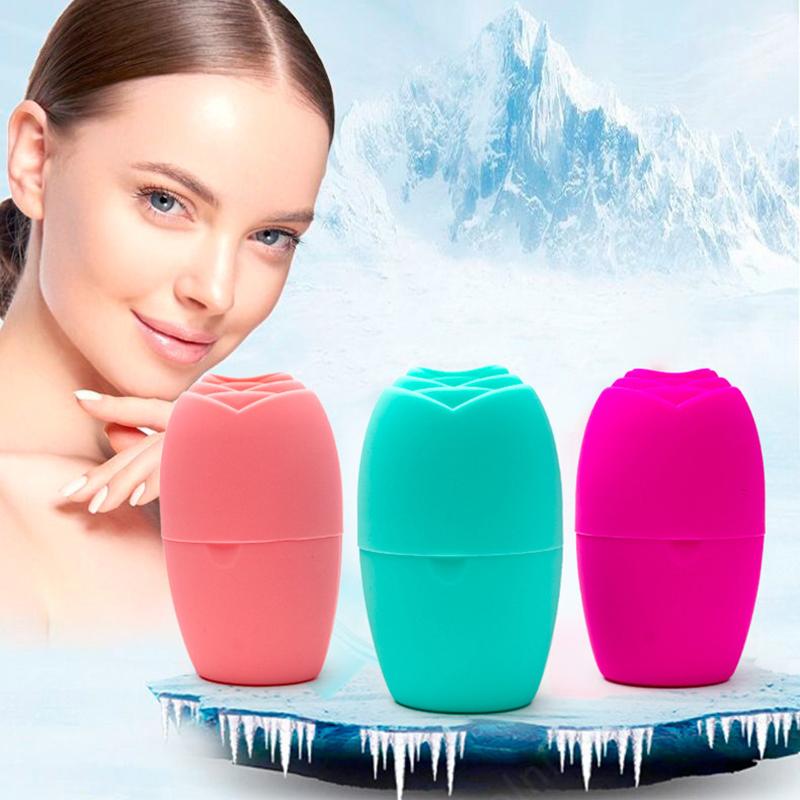 1Pcs Ice Cube Beauty Massage Silicone Ice Mold Summer Reusable Ice Face Roller For Eye Puffiness Ice Facial Roller Shrink Pores