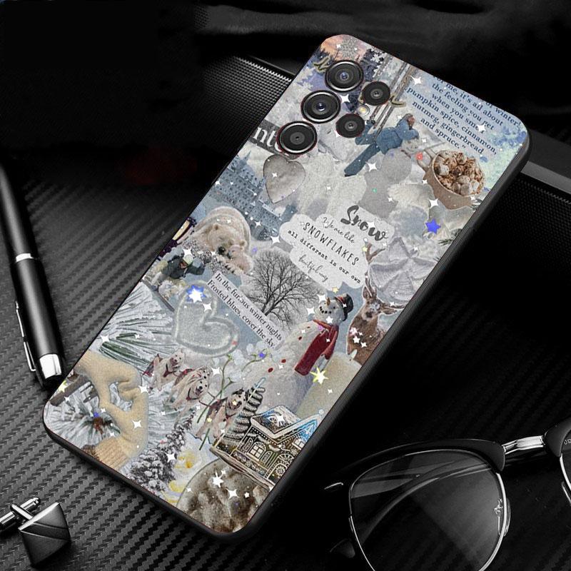 Winter Christmas Snowflake Phone Case For Samsung Galaxy S25 S24 S23 S22 S21 Ultra S24 S23 S22 S21 S25 Plus S24 S25 FE