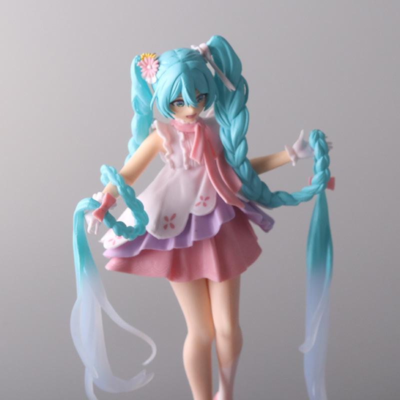 19CM Anime Fairy Tale Wonderland Hatsune Miku Rapunzel Cute Twin Tails Dress Up Model Toy Gift Collection Action Figure