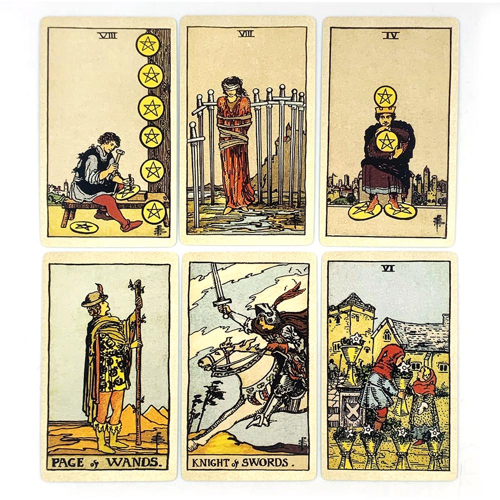 The Classic Tarot Cards 78Pcs Fate Fortune Telling Divination Party Board Game With Paper Instruction Manual For Beginners