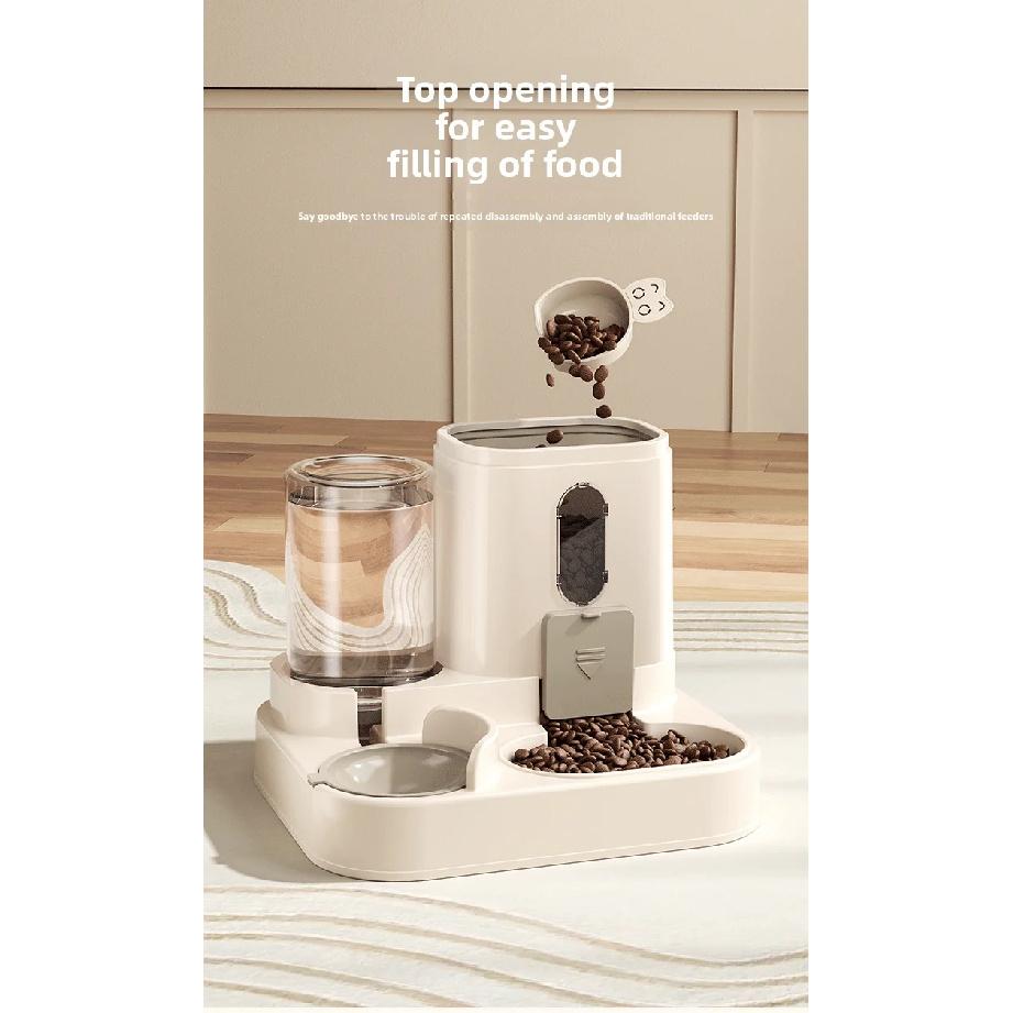 Pet Automatic Feeder and Water Fountain for Cats and Dogs Two-in-One Anti-Tip Dog Bowl Cat Water Dispenser