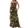 Women's Spring And Summer Casual Fashion Adjustable Suspenders Printed Long Dress