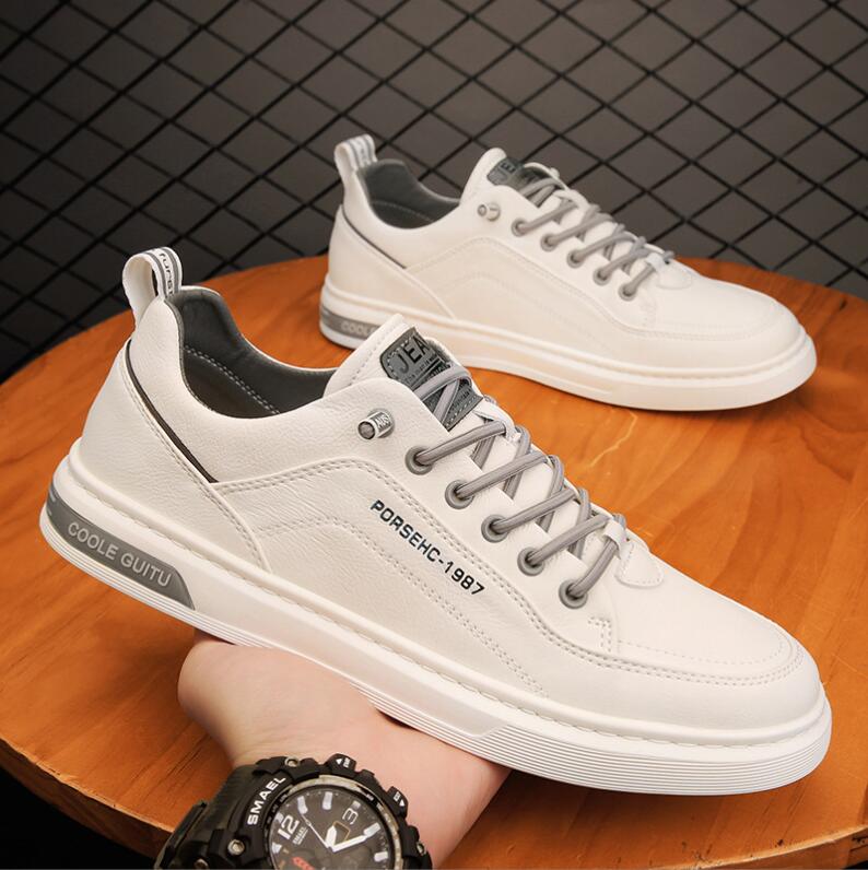 Fashion New Design PU Leather Skateboard Shoes Men Designer Vulcanize Shoes Fashion Mens Casual Footwear Youth Teenage Man Sneakers