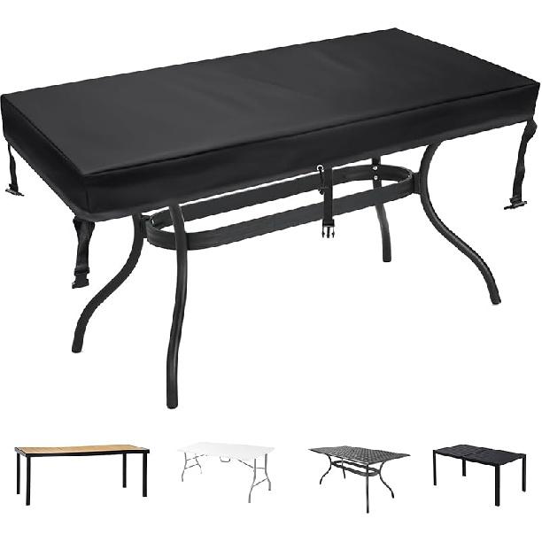 Rectangular Patio Table Cover - Waterproof Anti-UV Outdoor Dining Table Cover - Outdoor Patio Furniture Cover 75" L X 40" W X 6" H