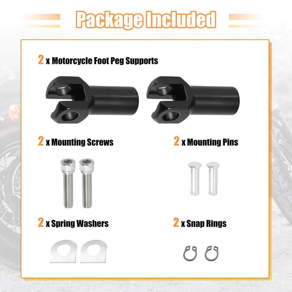 X AUTOHAUX Passenger Foot Peg Support Mount Clevis Kit for Left and Right Harley