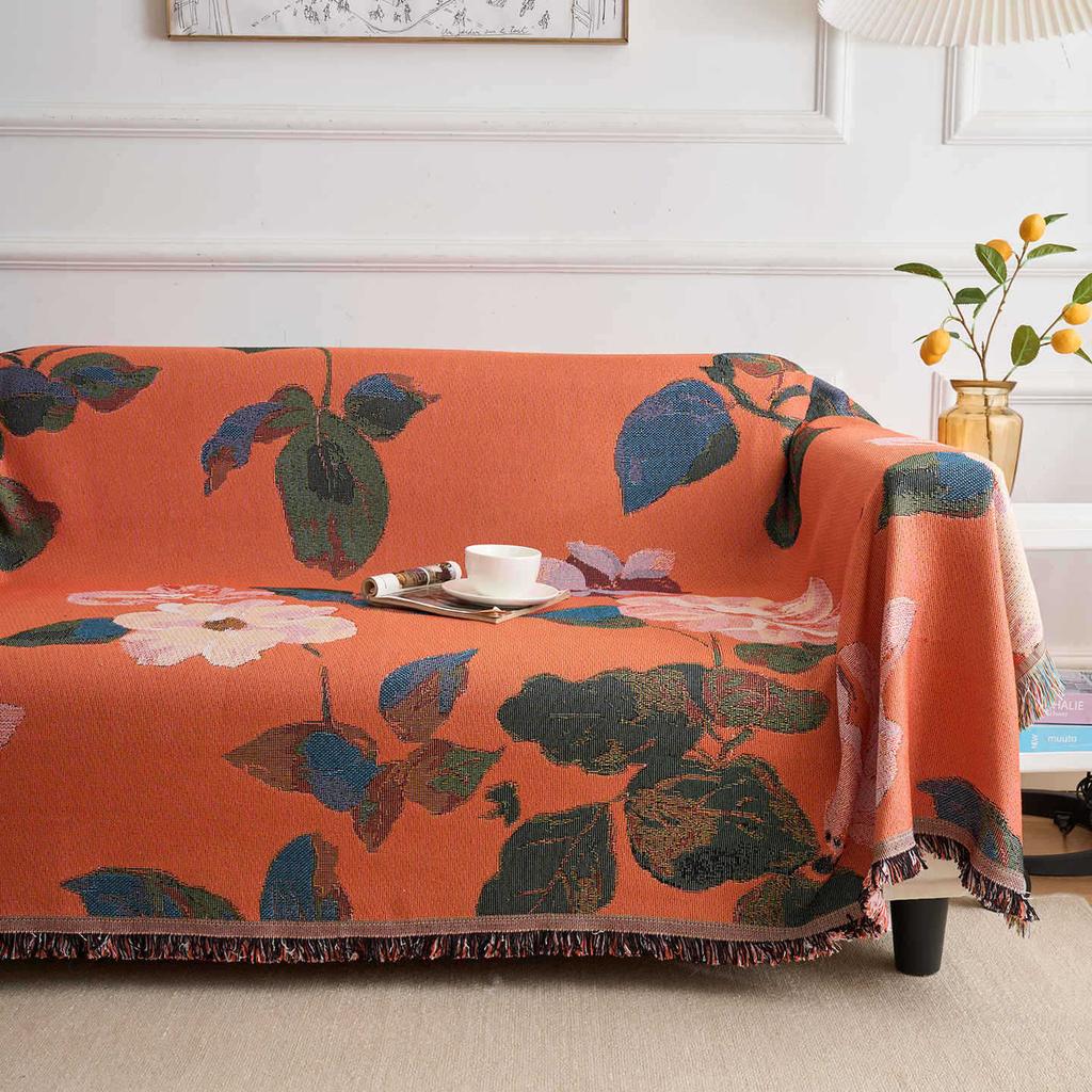 American Retro Ethnic Style Linen Sofa Cover Throw Dust Protector Blanket