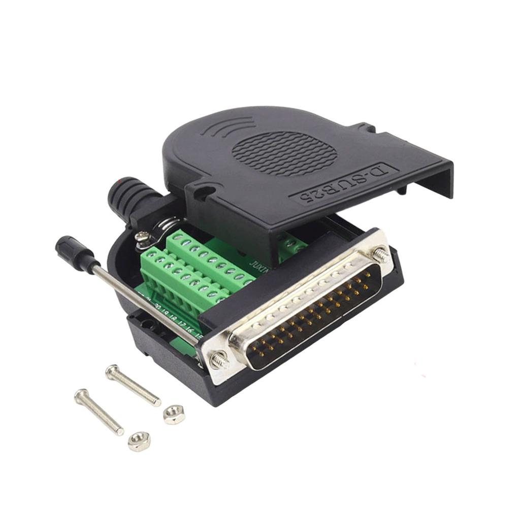 DB25 D SUB 25 Pin Female Male Adapter Copperded Contacts Industrial RS232 Joint Module Easy Mounting