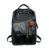 Schoolbag new trendy and cool student schoolbag European and American retro style PU backpack men's and women's large-capacity casual backpack